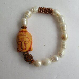 Buddha Head Charm Peace Bracelet Freshwater Peace Bracelet Wisdom Well-Being